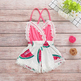 Watermelon Printed Lace Romper