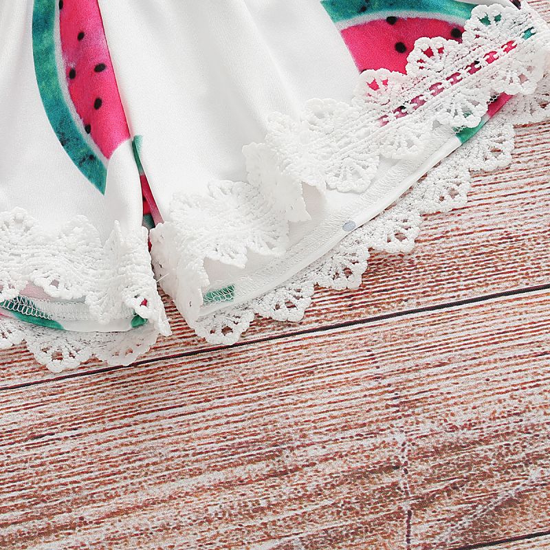 Watermelon Printed Lace Romper