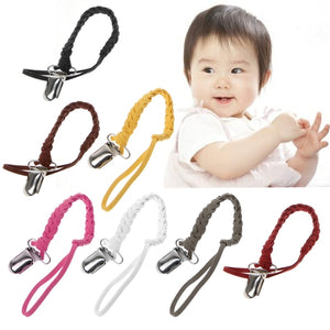 Soft Leather Pacifier Clip