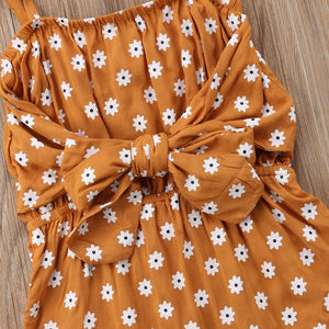 Bow-knot Floral Romper