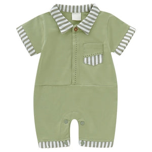 Turn-down Collar Infant's Jumpsuit