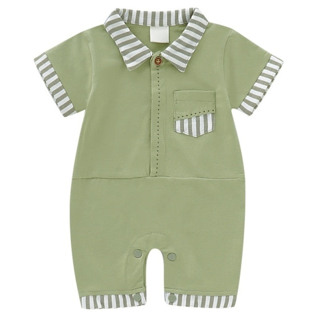 Turn-down Collar Infant's Jumpsuit