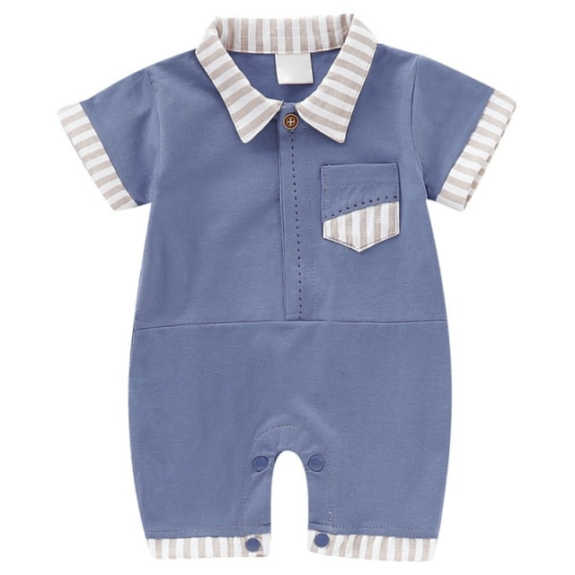 Turn-down Collar Infant's Jumpsuit