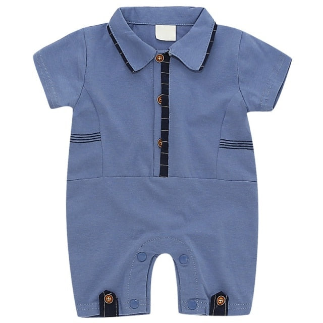 Turn-down Collar Infant's Jumpsuit