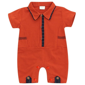 Turn-down Collar Infant's Jumpsuit