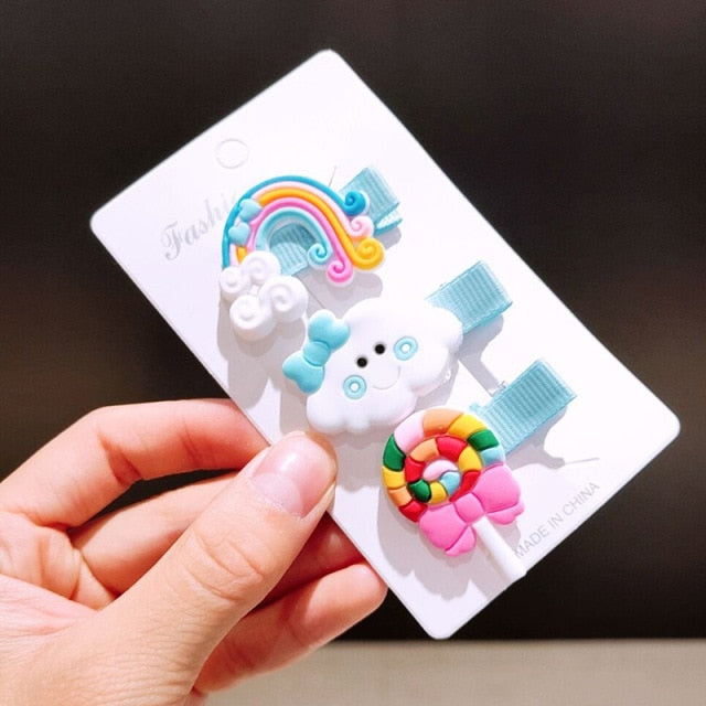 Rainbow, Cloud, Lollipop Hairpins
