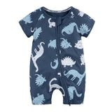 Dinosaur Print Zipper Romper