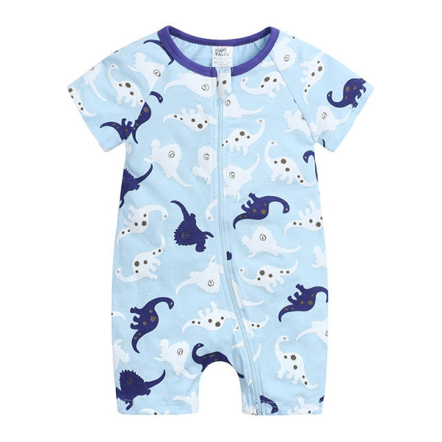 Dinosaur Print Zipper Romper