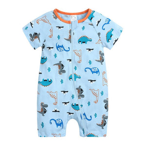 Dinosaur Print Zipper Romper