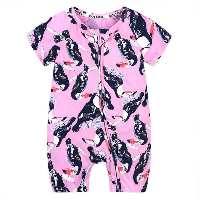 Dinosaur Print Zipper Romper