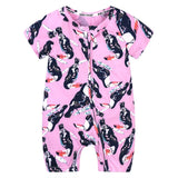 Dinosaur Print Zipper Romper