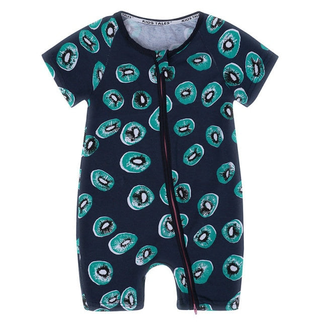 Dinosaur Print Zipper Romper