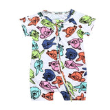 Dinosaur Print Zipper Romper