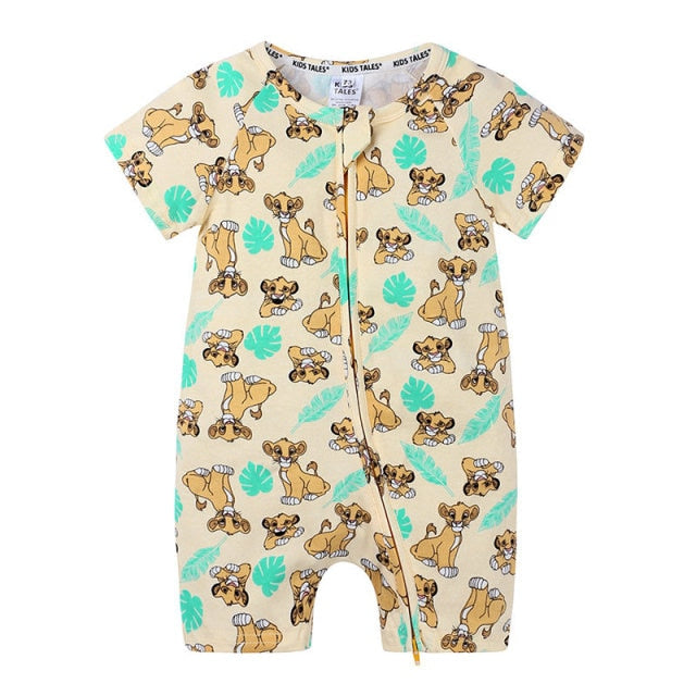 Dinosaur Print Zipper Romper