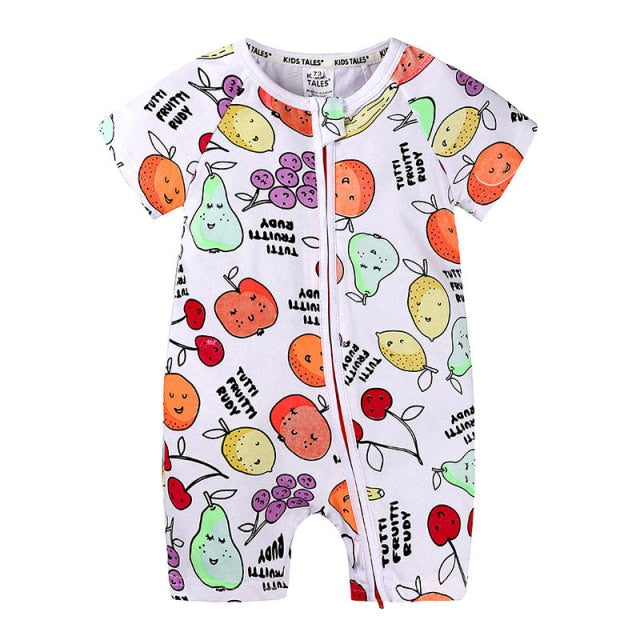 Dinosaur Print Zipper Romper