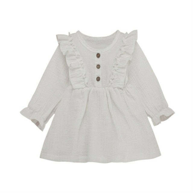 Trendy Linen Ruffle Dress