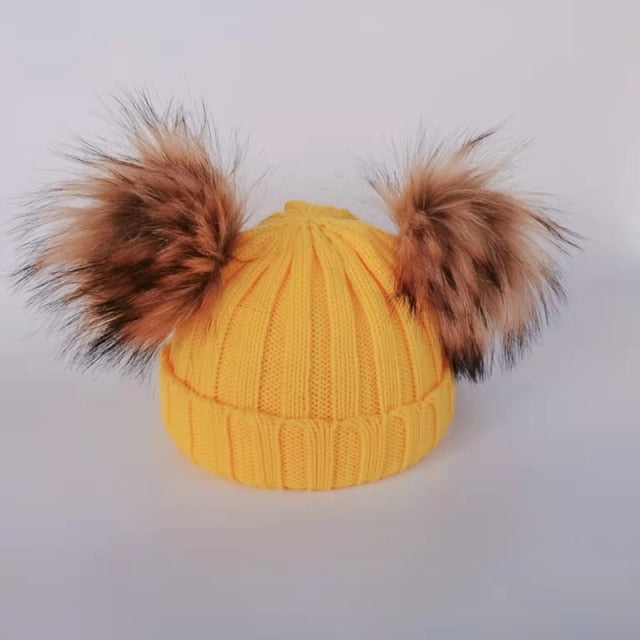 Soft Cap with Pompom Ears